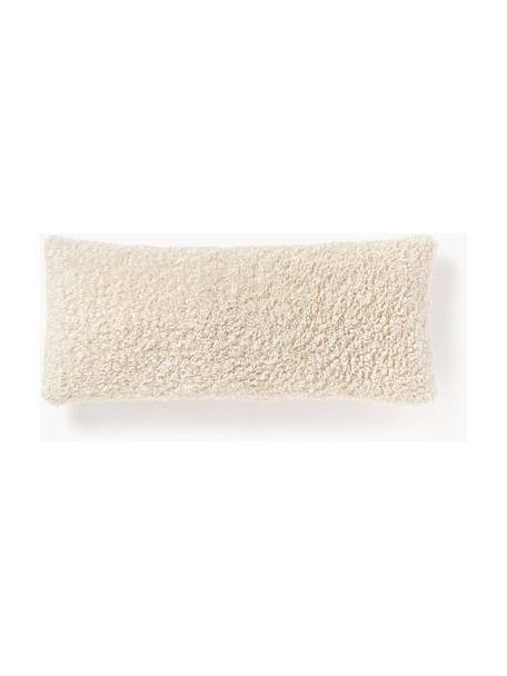 Housse de coussin en tissu peluche Dotty, 100 % polyester (tissu peluche), Blanc crème, larg. 30 x long. 70 cm