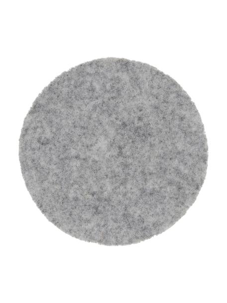 Wollen vilt onderzetter Leandra, 6 stuks, 90% wol, 10% polyethyleen, Lichtgrijs, Ø 10 cm