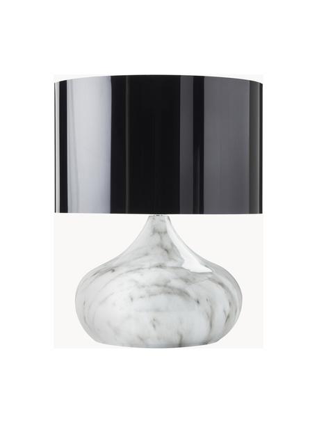 Lampada da tavolo con effetto marmo Mamo, Paralume: plastica, Struttura: metallo laccato, Nero, bianco, marmorizzato, Ø 31 x Alt. 38 cm