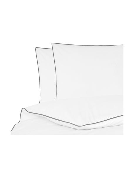 Pościel z perkalu z lamówką Daria, Biały, 240 x 220 cm + 2 poduszki 80 x 80 cm