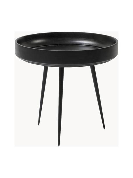 Mesa auxiliar pequeña Bowl Table, Tablero: madera de mango, teñida y, Patas: acero, pintura en polvo, Negro, Ø 40 x Al 38 cm