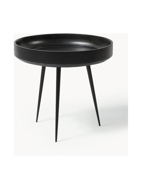 Mesa auxiliar pequeña Bowl Table, Tablero: madera de mango, teñida y, Patas: acero, pintura en polvo, Negro, Ø 40 x Al 38 cm