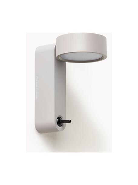 Kleine LED wandlamp Toggle met verstelbare lampenkap, Gelakt aluminium, Donkergrijs, mat, B 10 x H 17 cm