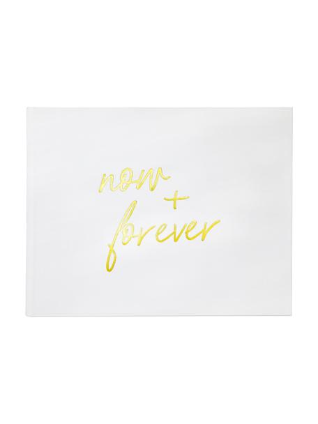 Gästebuch Now&Forever, Weiß, Goldfarben, 28 x 22 cm