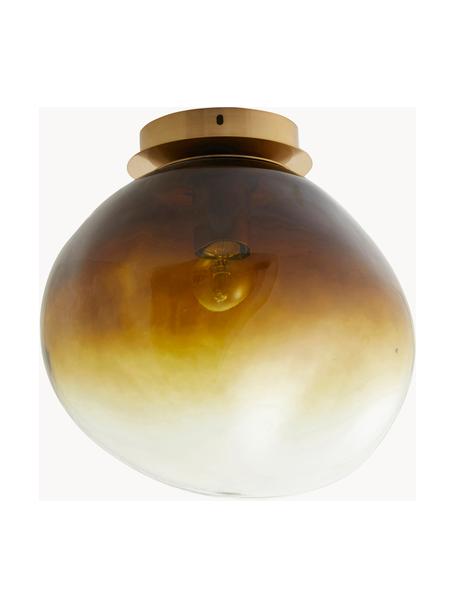 Ručně foukané stropní svítidlo s barevným přechodem Edfu, Odstíny hnědé, transparentní, Ø 28 cm, V 28 cm