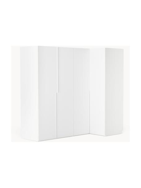 Modularer Eck-Kleiderschrank Leon, 215 cm Breite, mehrere Varianten, Korpus: Spanplatte, melaminbeschi, Weiss, Basic Interior, B 215 x H 200 cm, mit Eckmodul