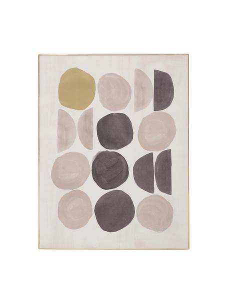Handbeschilderd wandobject Still Life, Lijst: gecoat metaal, Multicolour, goudkleurig, B 50 x H 65 cm
