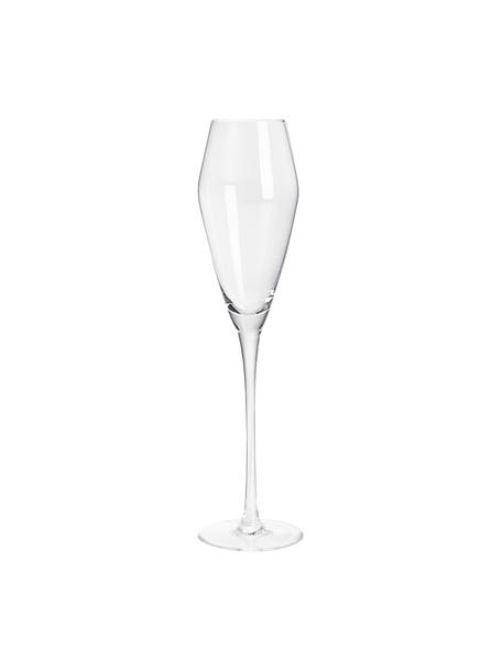 Copas flauta de champán sopladas artesanalmente Ays, 4 uds., Vidrio, Transparente, Ø 4 x Al 27 cm, 232 ml