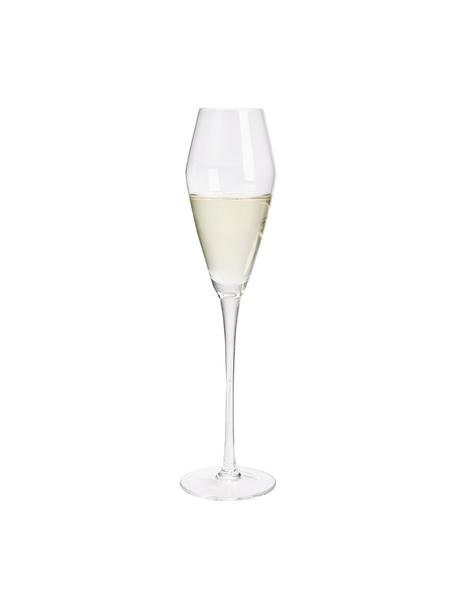 Flute champagne in vetro soffiato Ays 4 pz, Vetro, Trasparente, Ø 4 x Alt. 27 cm, 232 ml