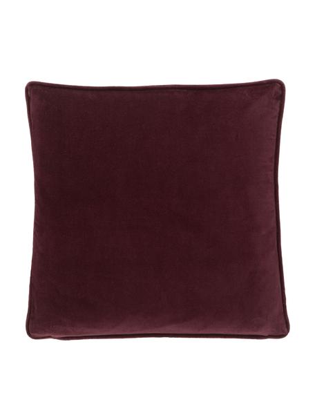 Jednobarevný sametový povlak na polštář Dana, 100% bavlněný samet, Bordó, Š 40 cm, D 40 cm