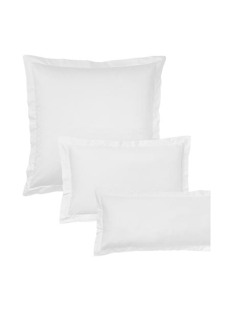 Satin-Kopfkissenbezug Premium aus Baumwolle in Weiß, Webart: Satin Fadendichte 400 TC,, Weiß, B 40 x L 80 cm