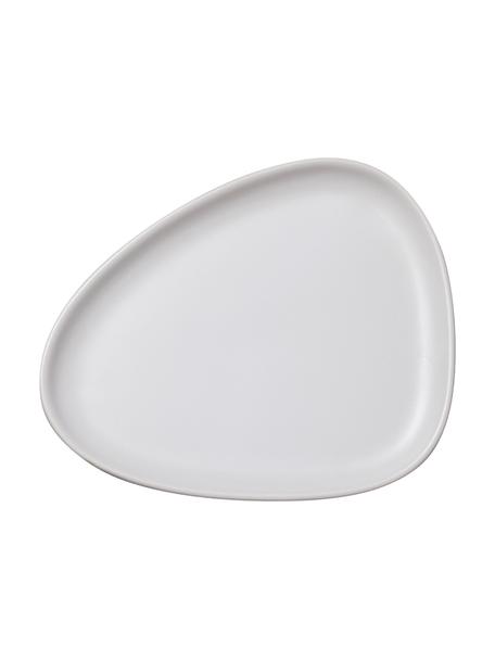 Ručne vyrobený raňajkový tanier Monaco, 4 ks, Kamenina, Biela, Š 19 x D 22 cm