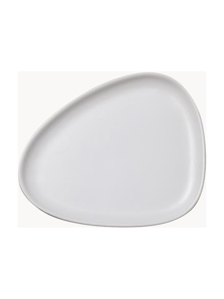 Ručne vyrobený raňajkový tanier Monaco, 4 ks, Kamenina, Biela, Š 19 x D 22 cm