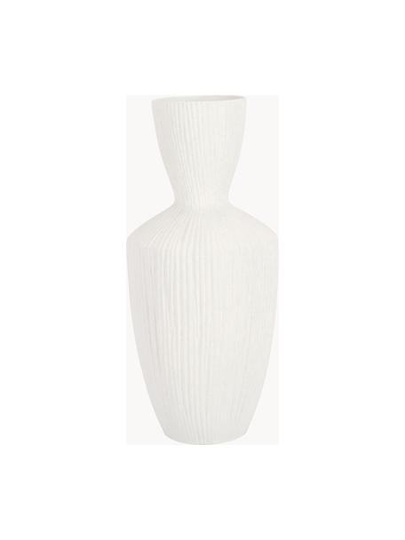 Keramik Design-Vase Striped, H 47 cm, Keramik, Weiss, Ø 21 x H 47 cm