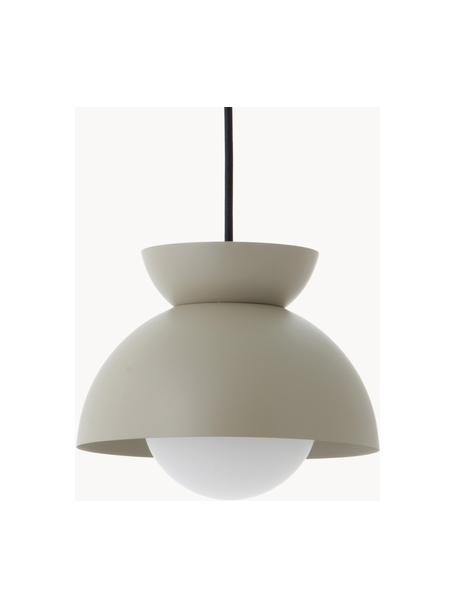 Kleine design hanglamp Butterfly, Lampenkap: gecoat metaal, Diffuser: opaalglas, Greige, Ø 21 x H 19 cm