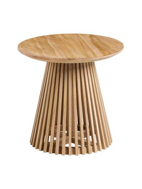 Stolik pomocniczy z drewna tekowego Jeanette, Drewno tekowe lakierowane, Drewno tekowe, lakierowany, Ø 50 x W 48 cm