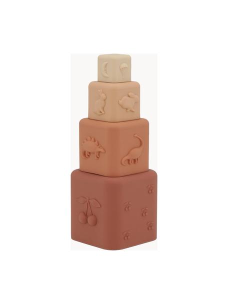 Stapelspeelgoed Quarry, set van 4, Silicone, Terracotta- en beigetinten, B 10 x H 26 cm