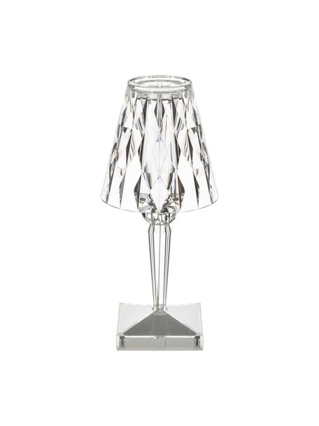Prenosná dizajnová stolová LED lampa Battery, Umelá hmota, Priehľadná, Ø 12 x V 26 cm
