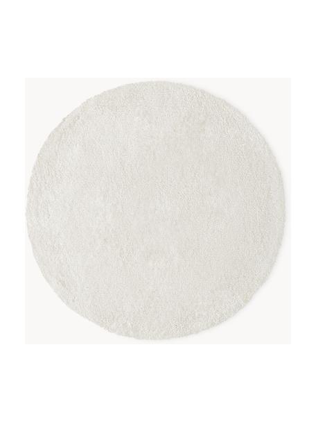 Flauschiger runder Hochflor-Teppich Leighton, Flor: Mikrofaser (100% Polyeste, Off White, Ø 120 cm (Größe S)