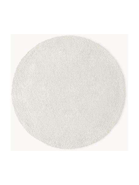 Tapis rond moelleux à poils longs Leighton, Blanc cassé, Ø 120 cm (taille S)