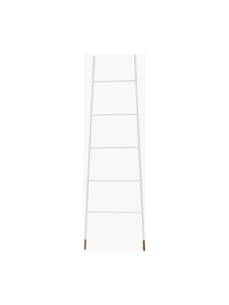 Handdoekladder Rack Ladder, Poten: natuurlijk gelakt rubberh, Wit, B 54 x H 175 cm