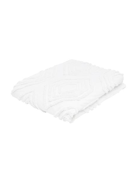 Couvre-lit à motifs tuftés Faye, 100 % coton, Blanc, larg. 160 x long. 200 cm (pour lits jusqu'à 120 x 200)