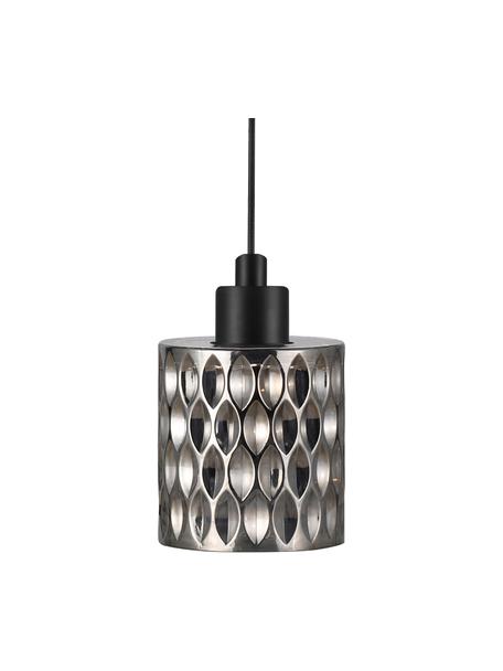 Kleine hanglamp Hollywood van grijs glas, Lampenkap: glas, Baldakijn: gecoat metaal, Grijs, semi-transparant, Ø 11  x H 18 cm