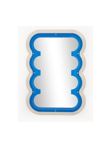 Espejo de pared Glenn, Parte trasera: tablero de fibras de dens, Espejo: cristal, Beige, azul, An 70 x Al 100 cm