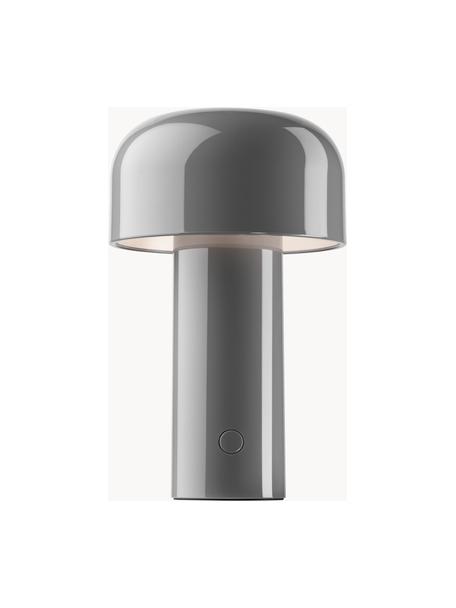 Lampada da tavolo piccola a LED con luce regolabile Bellhop, Plastica, Grigio lucido, Ø 13 x Alt. 20 cm