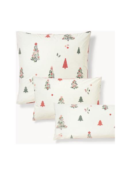 Taie d'oreiller en percale de coton Pine, Blanc, rouge, vert, larg. 50 x long. 70 cm