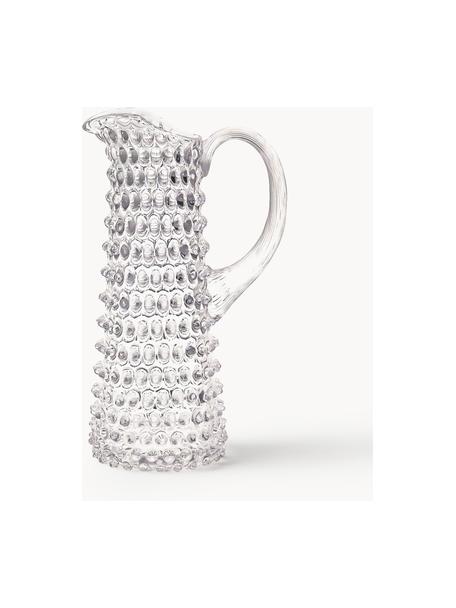 Pichet soufflé bouche avec structure cloutée Eiffel, 1 L, Verre, Transparent, 1 L