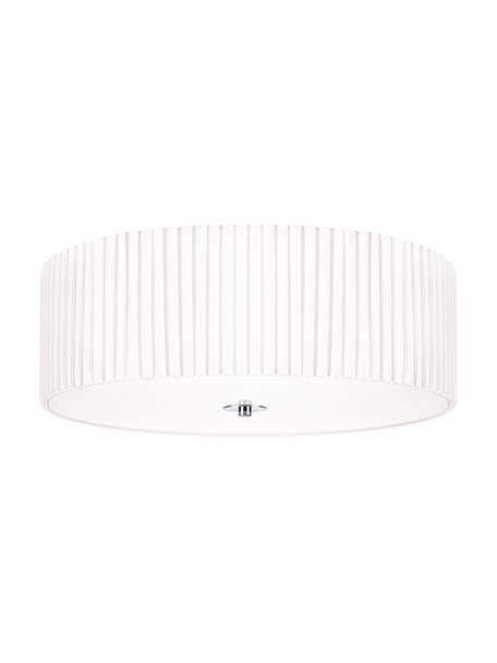 Pequeño Deckenstrahler Etna, Pantalla: tela, Blanco, Ø 45 x Al 15 cm