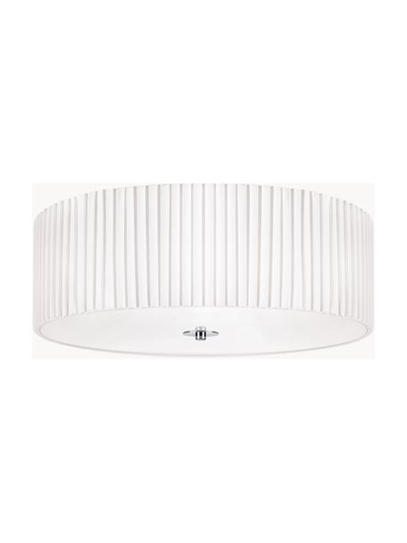 Plafonnier avec abat-jour textile Jackie, Blanc, Ø 45 x haut. 15 cm