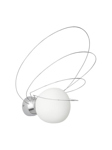 Applique murale Dela, Blanc, couleur argentée, larg. 28 x haut. 38 cm