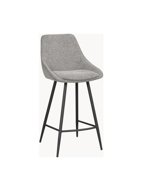 Sedia da bancone Sierra, Rivestimento: 100% poliestere Con 45.00, Struttura: legno, Gambe: metallo verniciato a polv, Tessuto grigio chiaro, nero, Larg. 47 x Alt. 97 cm