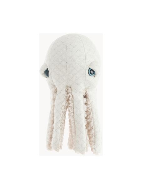 Cojín peluche artesanal Octopus, Parte superior: 85% algodón, 15% poliéste, Parte inferior: piel sintética (100% poli, Blanco Off White, beige claro, Ø 16 x Al 30 cm