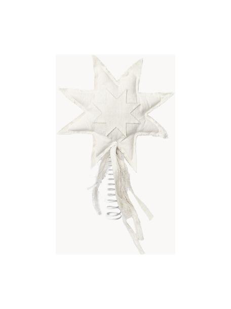 Puntale albero di Natale in cotone Vela, Rivestimento: 100% cotone, Bianco, Larg. 22 x Alt. 38 cm