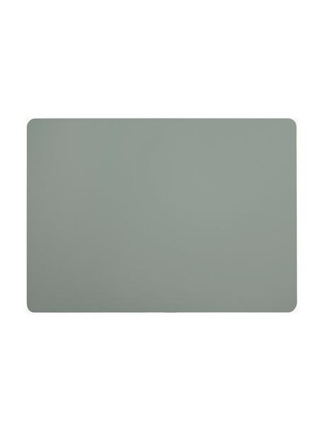 Kunstleren placemats Pik, 2 stuks, Kunstleer (PVC), Saliegroen, B 33 x L 46 cm