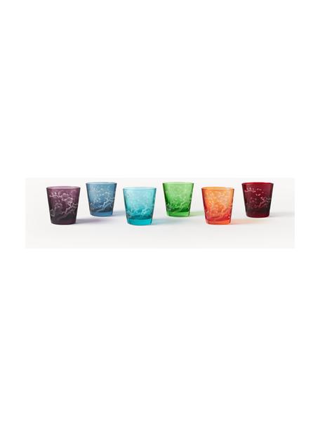 Wassergläser-Set Blossom, 6er-Set, Glas, Bunt, Ø 8 x H 9 cm, 180 ml