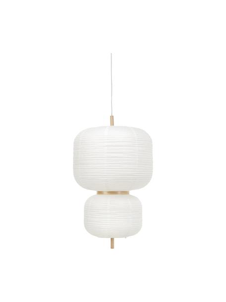 Lampa wisząca z papieru ryżowego Misaki, Biały, Ø 40 x W 70 cm