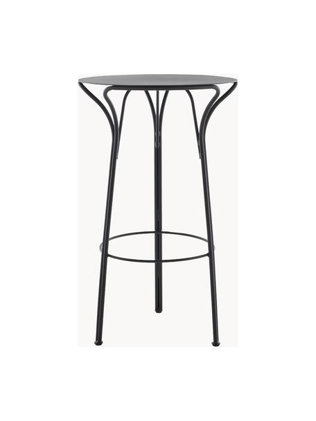 Mesa alta redonda para exterior Hiray, Ø 60 cm, Acero galvanizado pintado, Negro, Ø 60 cm