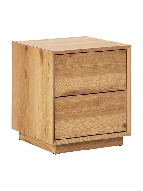 Table de chevet placage en frêne Noel, Panneau de fibres à densité moyenne (MDF) avec placage de frêne, Bois, larg. 45 x long. 50 cm