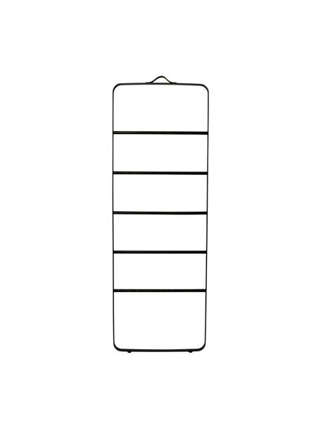 Scala portasciugamani Ladder, Struttura: acciaio, verniciato a pol, Ripiani: legno di caucciù, vernici, Legno di caucciù, nero, Larg. 60 x Alt. 170 cm