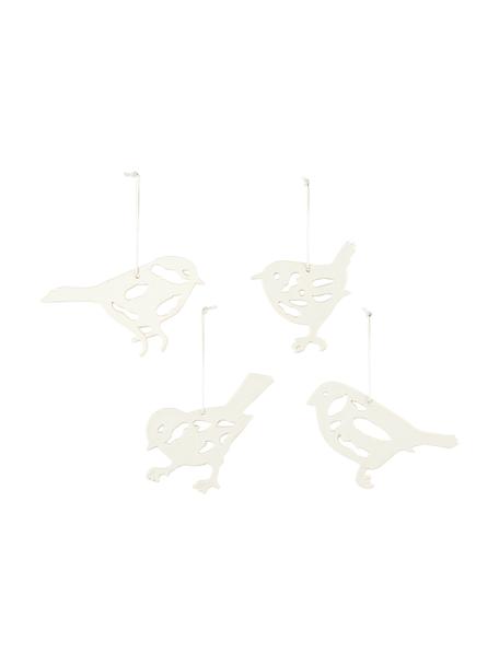 Adornos navideños Alba Bird, 4 uds., Porcelana, Blanco, An 14 x L 8 cm
