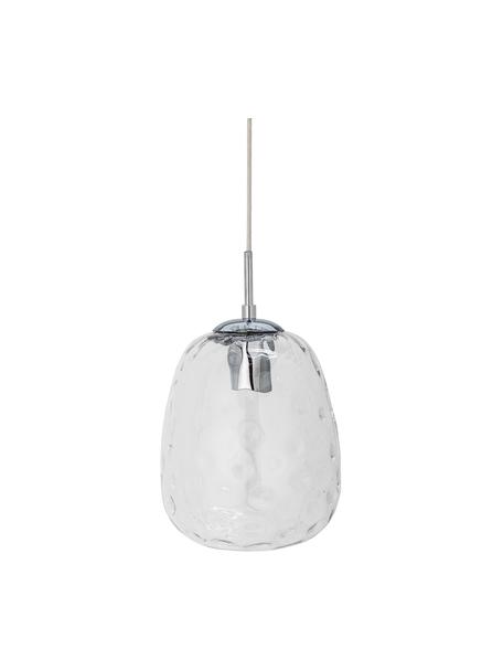 Kleine Pendelleuchte Baele mit strukturierter Oberfläche, Lampenschirm: Glas, Transparent, Ø 20 x H 34 cm