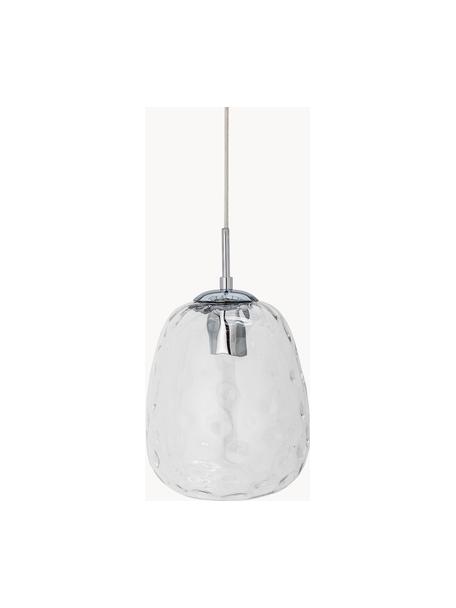 Kleine Pendelleuchte Baele mit strukturierter Oberfläche, Lampenschirm: Glas, Transparent, Ø 20 x H 34 cm