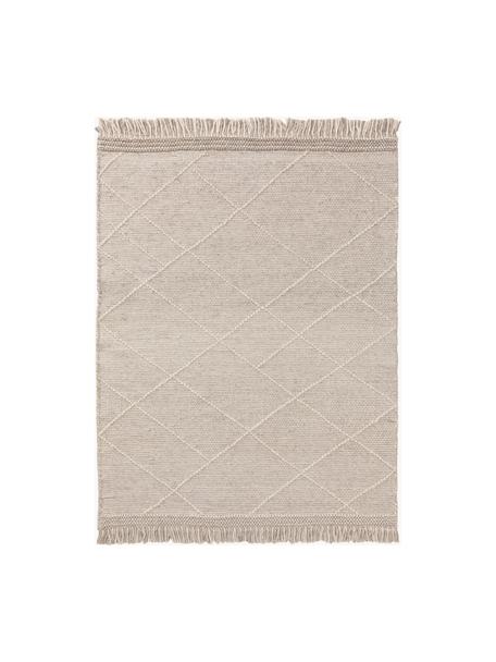 Ręcznie tkany dywan z wełny Daphne, 60% wełna, 40% poliester

Włókna dywanów wełnianych mogą nieznacznie rozluźniać się w pierwszych tygodniach użytkowania, co ustępuje po pewnym czasie, Beżowy, S 200 x D 300 cm (Rozmiar L)