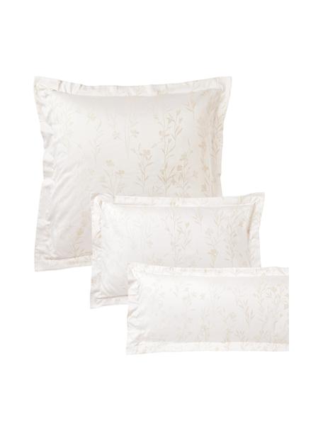 Funda de almohada de jacquard con estampado floral Hurley, Tonos beige, 50 x 70 cm