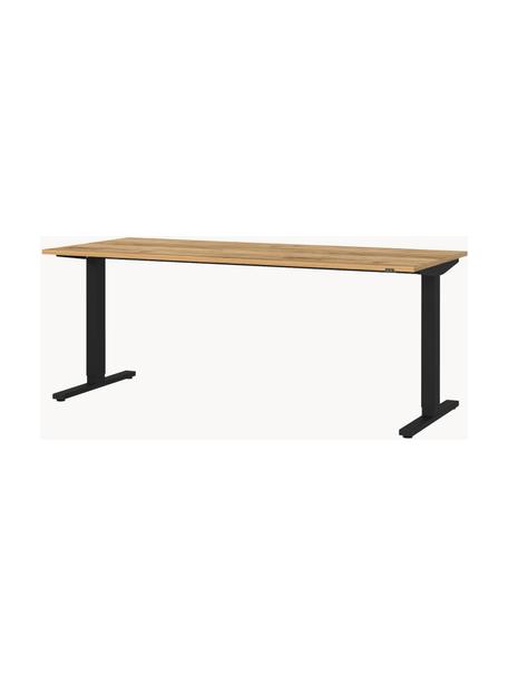 Bureau ajustable industriel Orija, Bois, noir, larg. 180 x prof. 80 cm