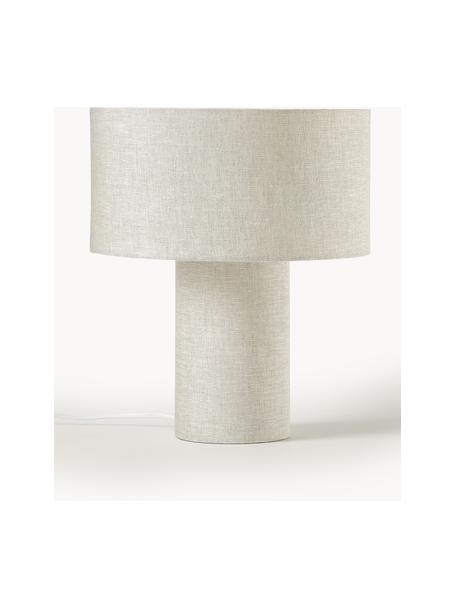 Tafellamp Ron, Lampenkap: textiel, Lampvoet: textiel, Diffuser: textiel, Crèmewit, Ø 30 x H 35 cm